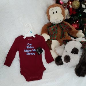 OKIE DOKIE Infant Long Sleeve Onesie With Graphics, "BABY BOY"(Size 6M) ~ NWT!!!
